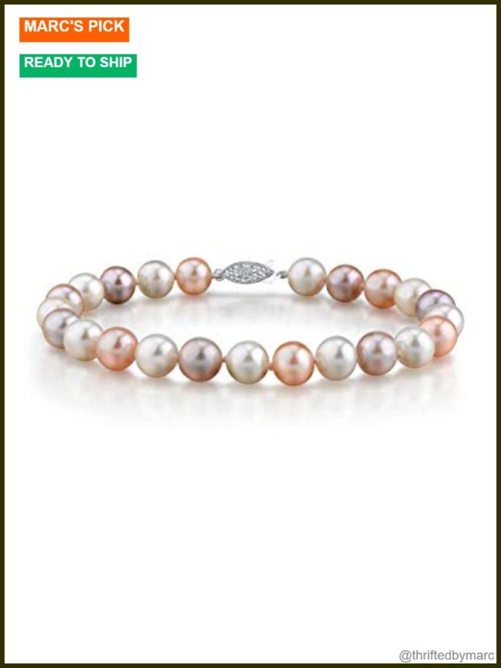 AAAA Cultured Freshwater Pearl Bracelet White Gold Clasp Fine Jewelry